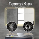 LED Bathroom Mirror Vanity Mirrors With Front Lights Wall Mounted Anti-Fog Frameless Make Up Mirror With Light Copper Free Silver Mirror Horizontal Or Vertical - Silver