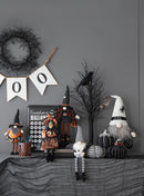 Stripe Pumpkin Decor, For Holiday Halloween Decoration - Black / White