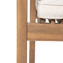 5 Piece Patio Furniture Set Acacia Wood Table And 4 Heavy Duty Cushioned Chairs