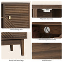 Mid Century Modern TV Stand Entertainment Center With Storage - Walnut