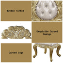 Cabriole - Side Chair (Set of 2) - Light Gold Synthetic Leather & Gold