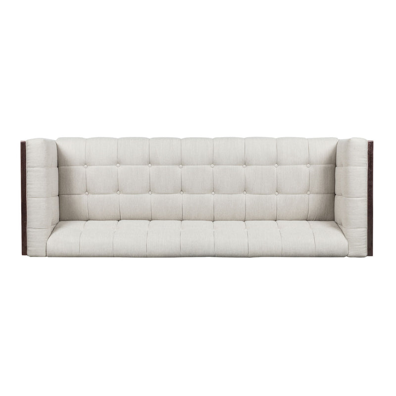 Contemporary Mid-Century Charm 3 Seater Sofa With Button Tufted Waffle Stitching