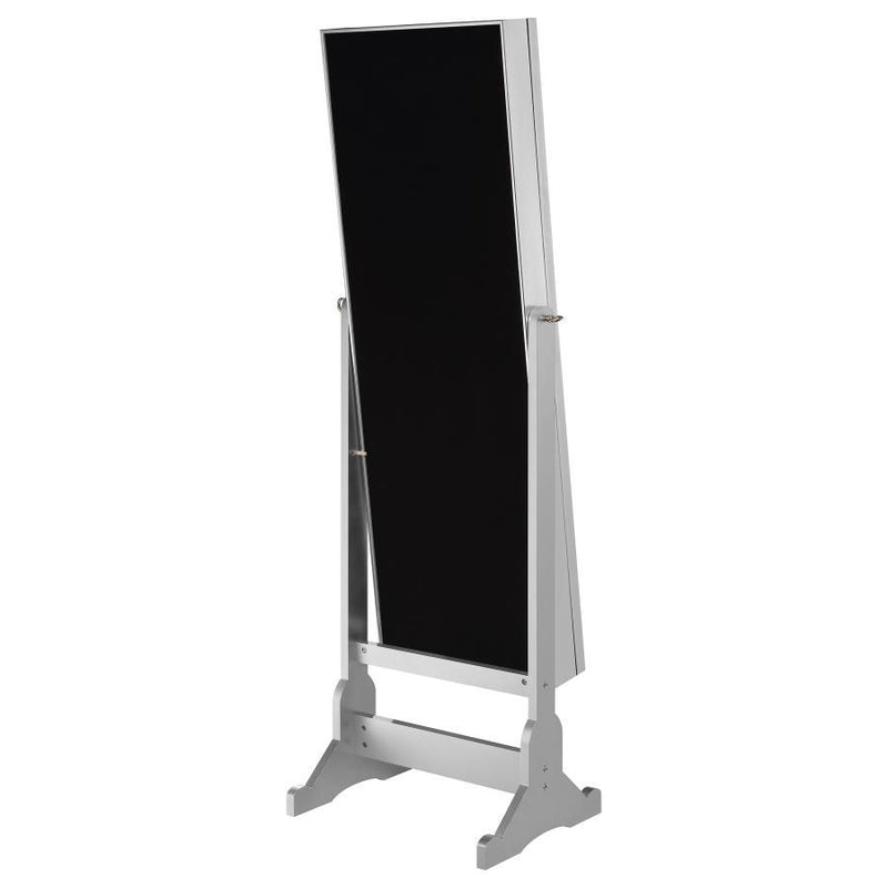 Moore - Cheval Mirror With Jewelry Storage - Silver