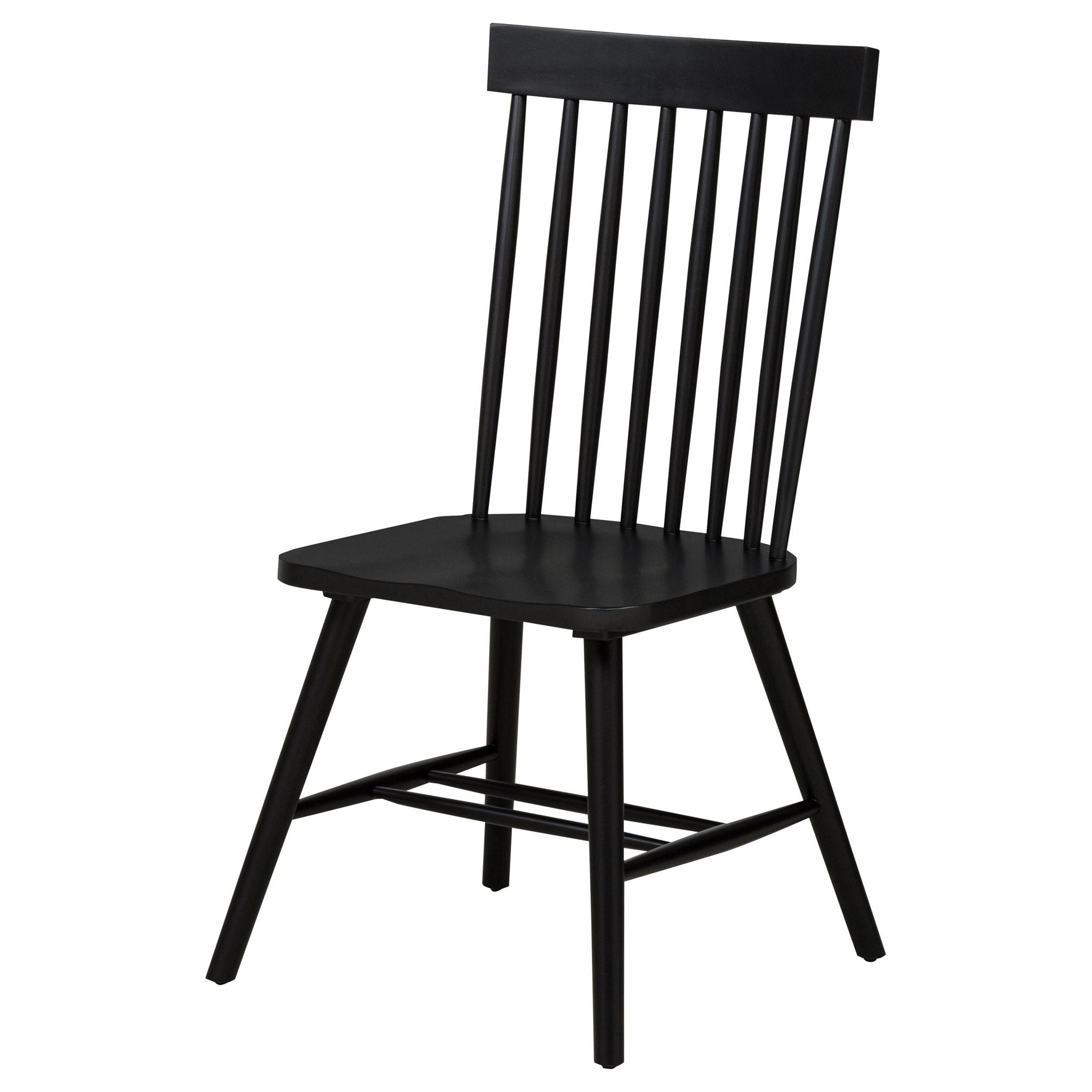 Andrews Windsor Spindle Back Dining Side Chair Black (Set of 2) - Atlantic Fine Furniture Melbourne FL