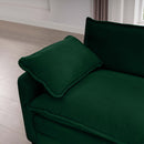 Modern Upholstered 4 Seater Corduroy Fabric Sofa With Arm And Throw Pillows
