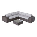 Modern Patio Rattan Sectional Set With Cushions