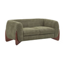 Contemporary Boucle Sherpa Sofa With Birch Wood Legs