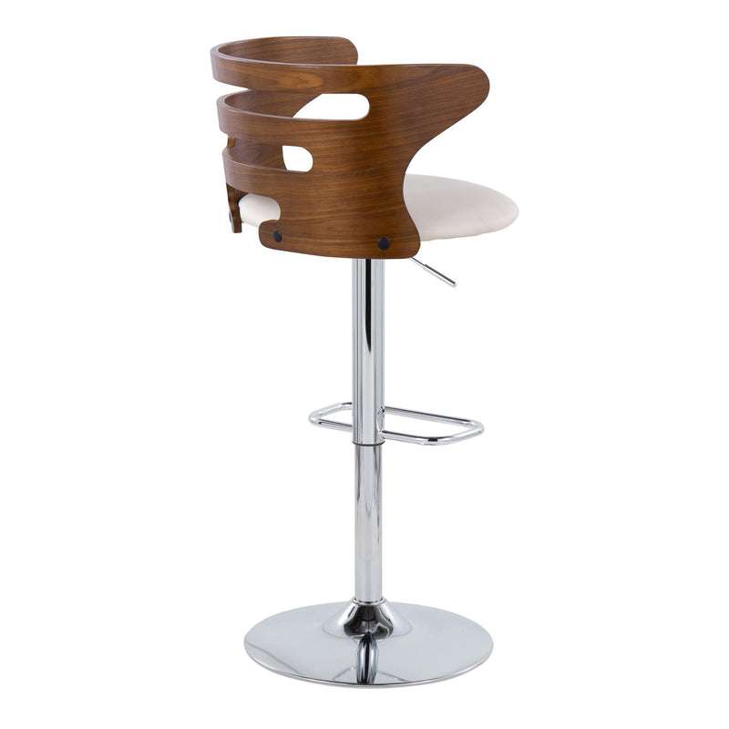 Cosi - Mid Century Modern Adjustable Barstool With Swivel With Rounded Rectangle Footrest (Set of 2)