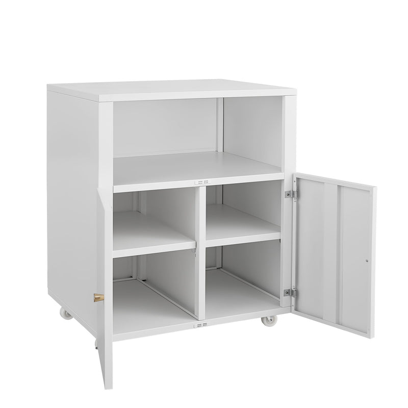 Home Office Printer Stand With Wheels And File Cabinet