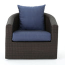 Nimbus - Outdoor Swivel Club Chair With Rattan Wicker Cover