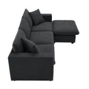 Modern Sectional Sofa With Throw Pillows, Cloud L Shaped Couch Set With Wide 4 Seat Comfy Couch Set With Movable Ottoman
