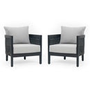 Outdoor Acacia Wood Club Chairs With Cushions