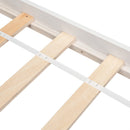 Full Size Bed with Storage Case, 2 Storage drawers, Lengthwise Support Slat,White