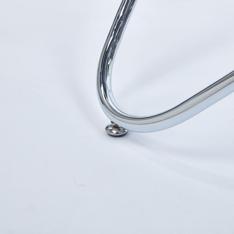 Metal Leg Dining Table With Tempered Glass Top