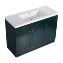 Contemporary Freestanding Bathroom Vanity With Resin Sink & Soft-Close Cabinet Doors
