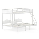 Full Over Twin & Twin Bunk Bed Metal Triple Bed With Nightstand and Guardrails. White, 96.9'' L x 76'' W x 69'' H