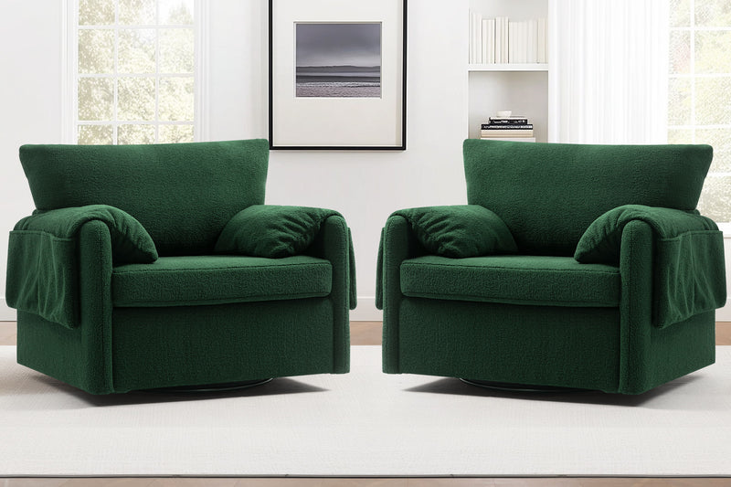 Oversized Swivel Armchair Modern Chair & Single Sofa Lounge, Comfortable Seating For Living Room