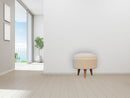 Boucle Rounded Footstool - Oak