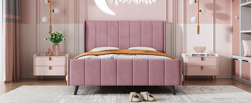 Upholstered Platform Bed, Velvet