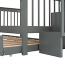 Stairway Bunk Bed With Storage And Guard Rail For Bedroom