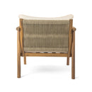 Modern Outdoor Woven Lounge Chair With Solid Frame And Cushions