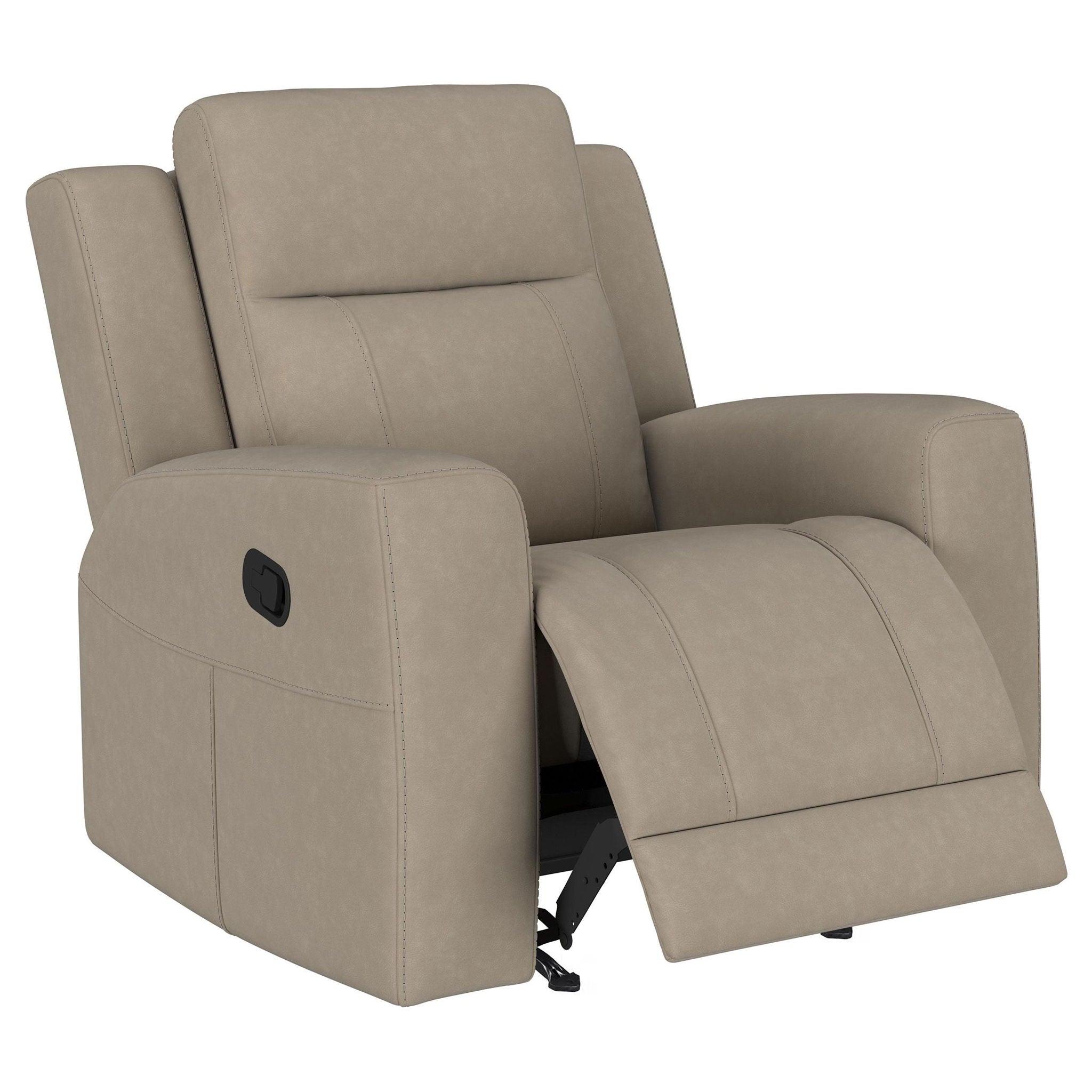 Brentwood 3-piece Upholstered Reclining Sofa Set Taupe