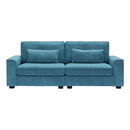 Modern Fabric Sofa With Plush Cushions, Sleek Arm Design