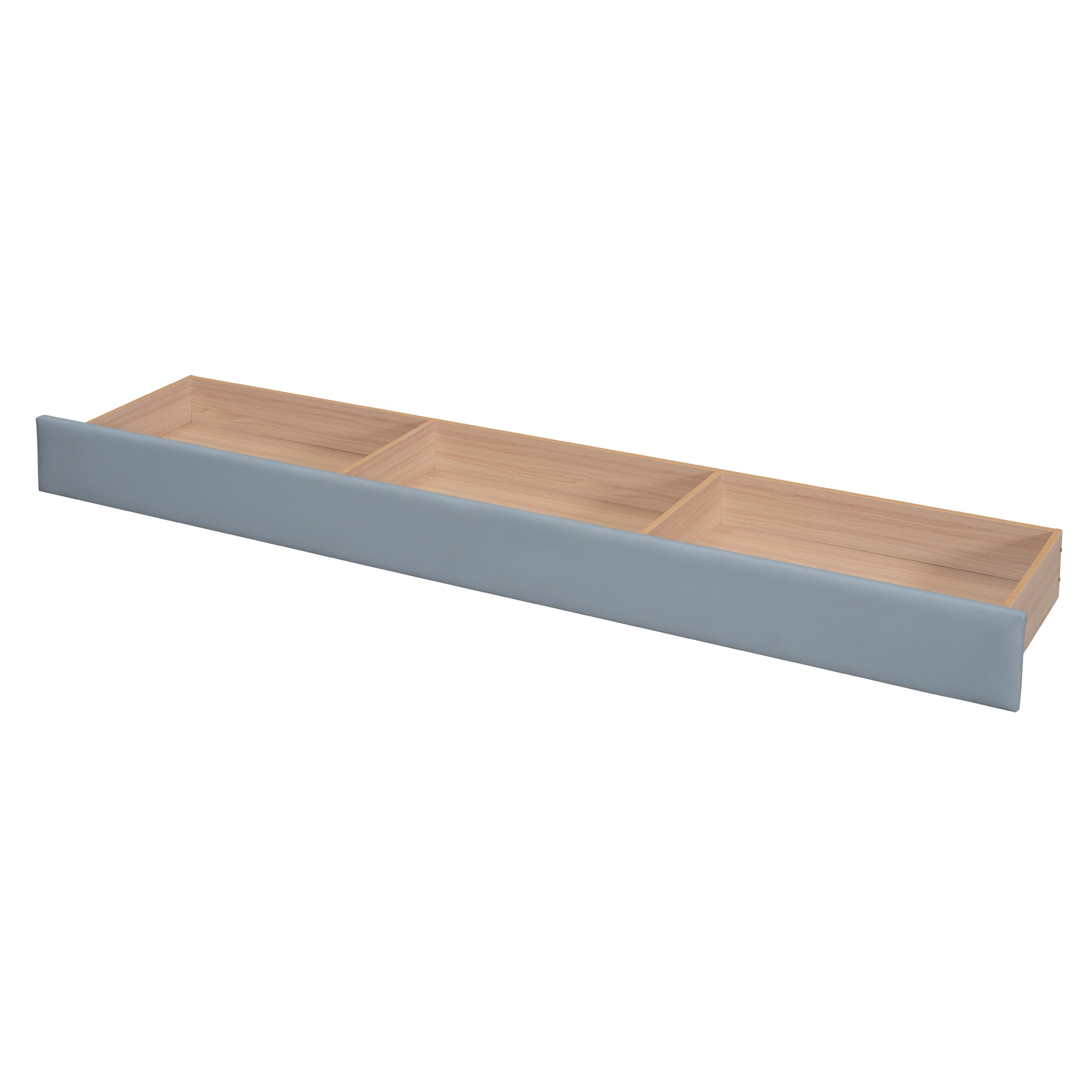 Queen Size & Twin XL Size Upholstered Platform Bed, Mother & Child Bed with Hydraulic Storage System, Drawer Box, Bedhead storage shelf and Two pairs of sockets & USB Ports, PU Leather, Gray - Atlantic Fine Furniture Melbourne FL