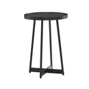 Ranlo - Round Accent Table With Geometric Legs - Black