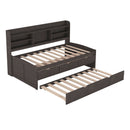 Captain Bed With Built In Bookshelves, 3 Storage Drawers, And Trundle