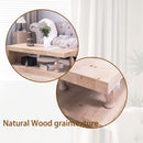 Rustic Solid Wood Coffee Table With Open Shelf, Modern Farmhouse Design - Light Natural / Natural