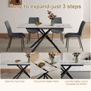 Modern Expandable Dining Table With Retractable Leaf With Chairs