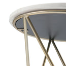 Gabon - Accent Table - White / Gold