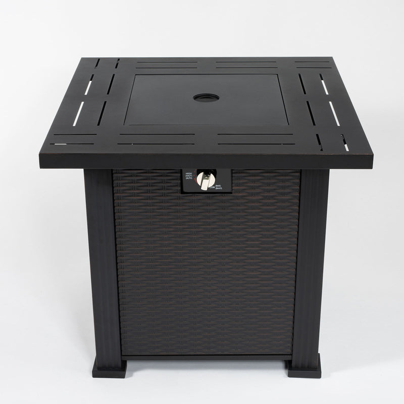 28" Square Fire Pit Table - Brown