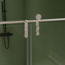 Frameless Shower Door, Sliding Shower Door, Premium 5 / 16" (8 Mm) Thick Tempered Glass Shower Enclosure With Towel Bar, Double Side Easy Clean Coat, Finished With Buffer