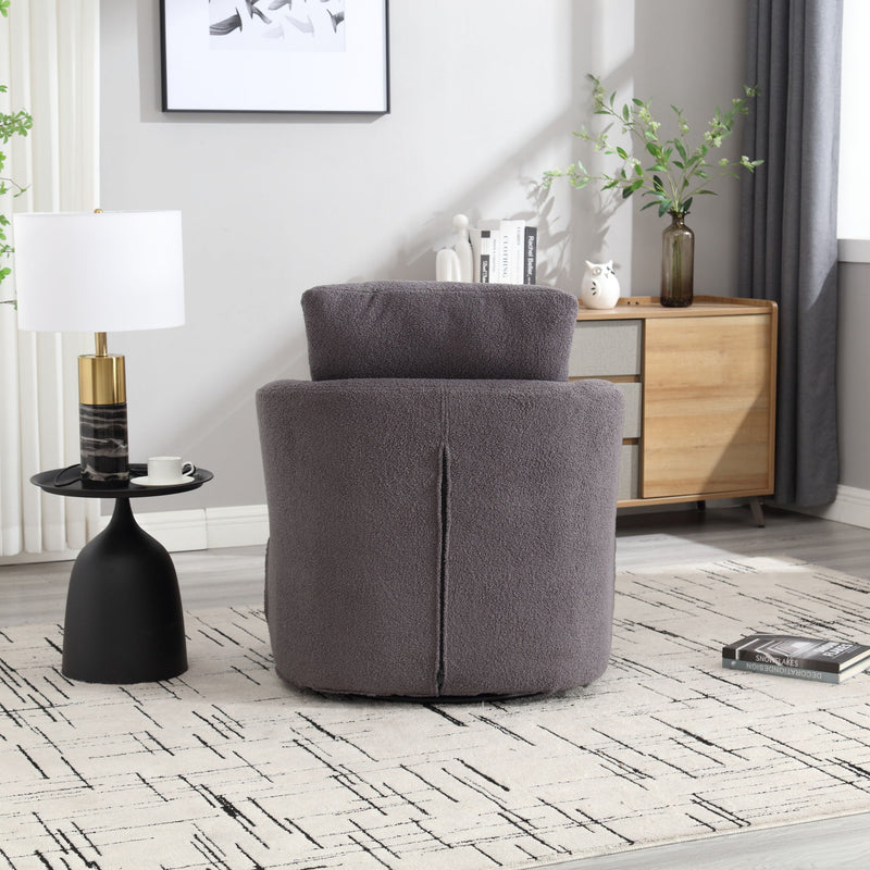 Modern Barrel Comfy Round Accent Sofa Chair, 360 Degree Swivel