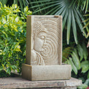 Indoor Buddha Water Fountain, Polyresin Tabletop Fountain With LED Light - Beige
