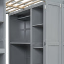 Loft Bed With Wardrobe, Desk And Shelves