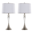 Ashland - Contemporary Crystal Table Lamp (Set of 2) - Clear Crystal / Nickel / White