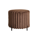 Wide Upholstered Round Pouf Ottoman Foot Rest