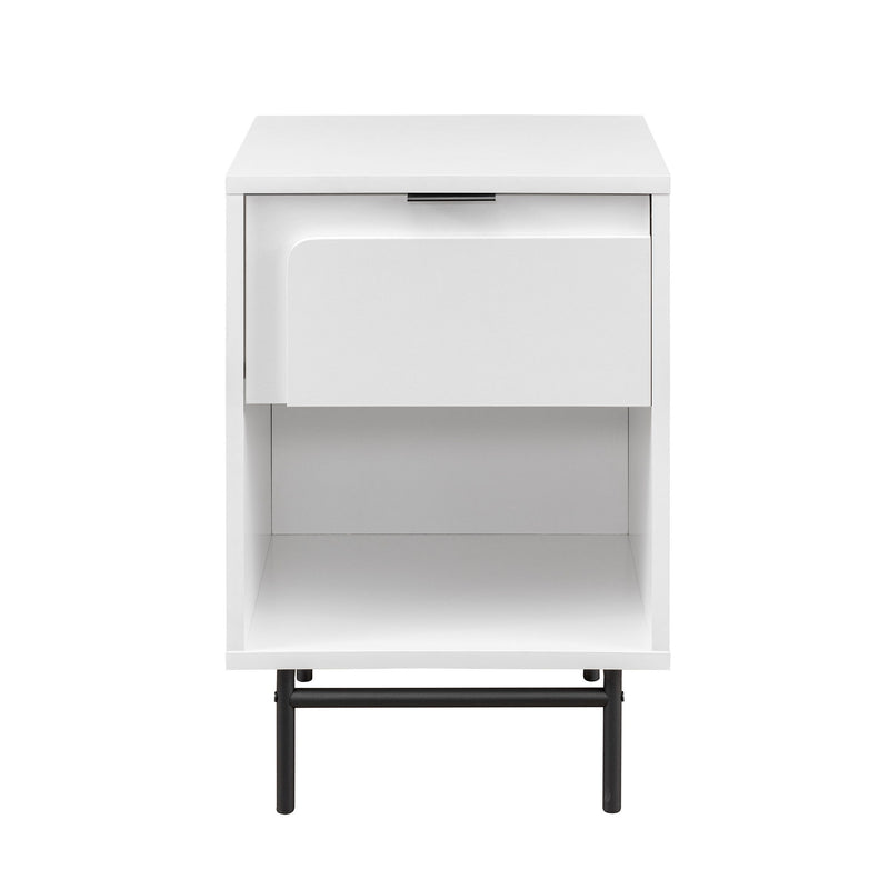 Modern 1 Drawer Nightstand - Solid White