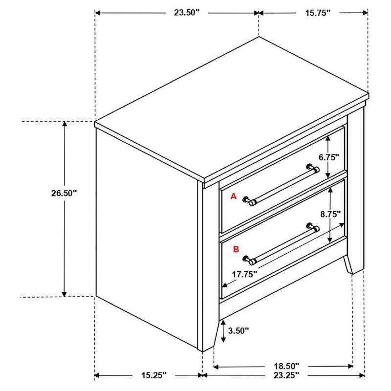 Ridgedale - 2-Drawer Nightstand - Weathered Brown