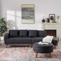 Contemporary Sofa Stylish Sofa Couch With A Round Storage Ottoman And Three Removable Pillows For Living Room