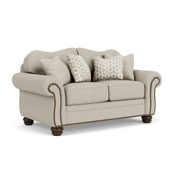 Bexley - Fabric Loveseat, Nailhead Trim - Beige