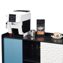 Modern Sideboard Buffet Cabinet With Red Doors And Unique Panel Styling