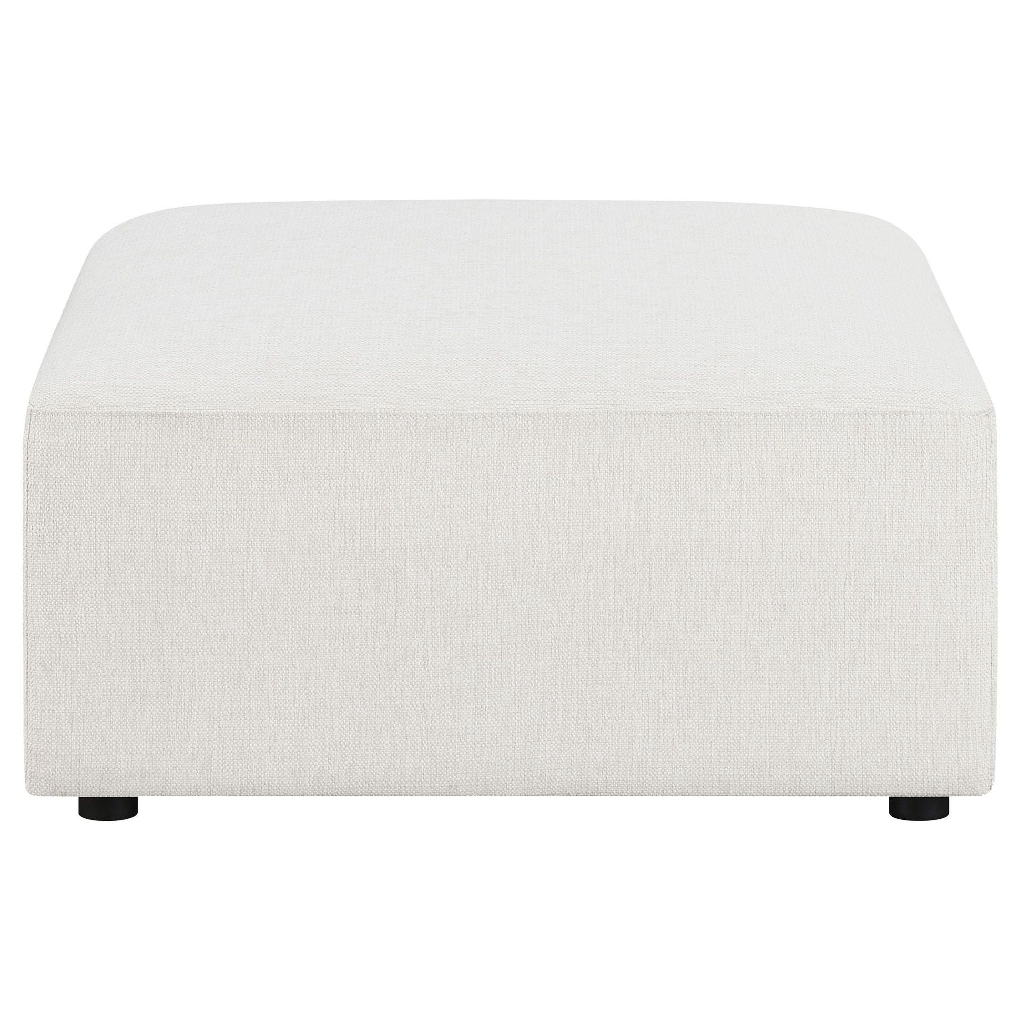 Freddie Square Upholstered Ottoman Pearl - Atlantic Fine Furniture Melbourne FL