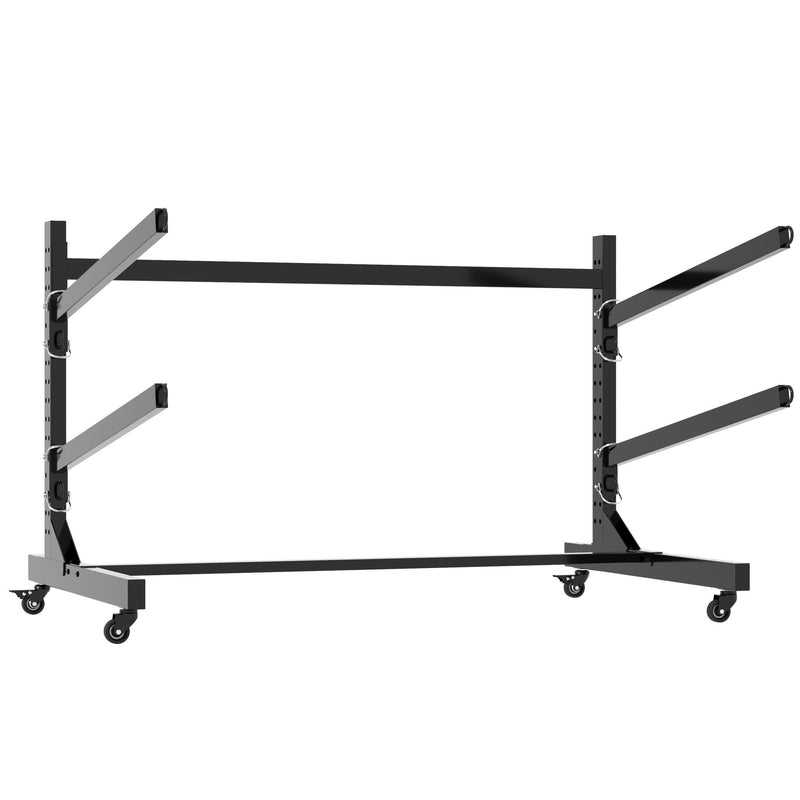 Freestanding Kayak Storage Rack With Lockable Wheels For Kayak, Canoe, Sup & Surfboard
