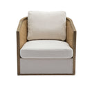 Barrel, Comfy Round Accent Sofa Chair With 360 Degree Swivel, Leisure Arm