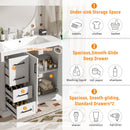 Bathroom Vanity With Sink, Soft Close Doors, Adjustable Shelf & 3 Drawers