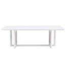 Chinese Style White Solid Wood And Imitation Rattan Coffee Table